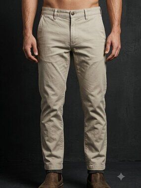 Dockers Khaki Pants Mens's Size 6 Stretch Straight Leg Beige Casual Pants